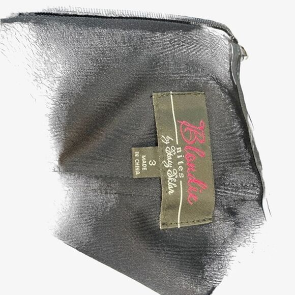 BLONDIE NITES Navy Sequin Strapless Whimsigoth Prom Homecoming Dress Babydoll 3 - Picture 15 of 16